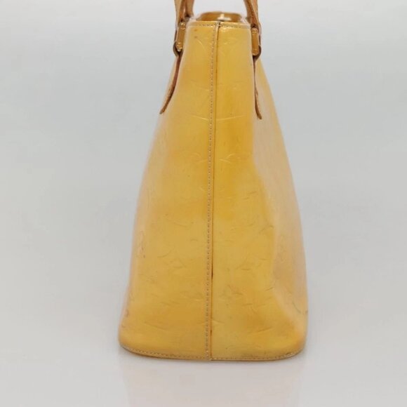 LOUIS VUITTON Monogram Vernis Houston Hand Bag Lime Yellow M91055 LV Auth 131741 - Picture 4 of 16
